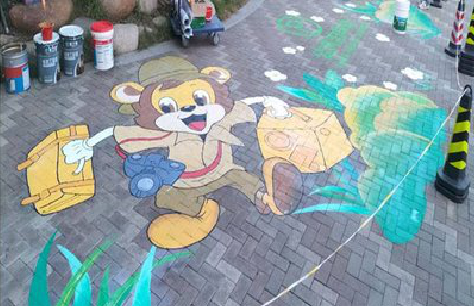 德保夏季画地面彩绘会遇到的问题