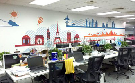 德保教你设计办公室墙绘的方法。