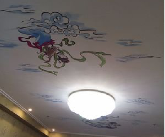 德保如何快速绘制天花板上的手绘墙？