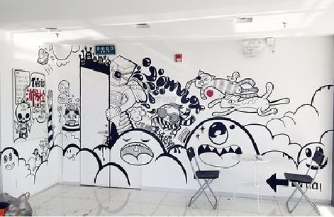 德保手绘墙并非传统涂鸦。